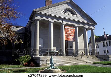 Stock Photo -  museum, Plymouth, Massachusetts, MA, Pilgrim Hall Museum in Plymouth in the autumn.. Fotosearch