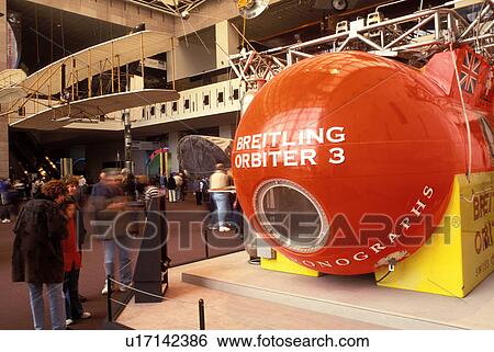 Stock Photograph -  National Air and Space Museum, balloon, orbiter, Washington, DC, District of Columbia, Breitling Orbiter 3 Gondola at the National Air & Space Museum of the Smithsonian Institution.. Fotosearch