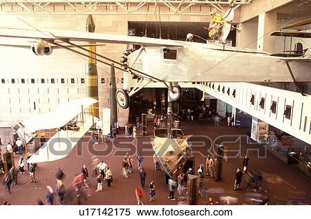 Stock Photography -  National Air and Space Museum, Washington, DC, District of Columbia, Exhibits at the National Air & Space Museum of the Smithsonian Institution's gallery, Milestones of Flight.. Fotosearch