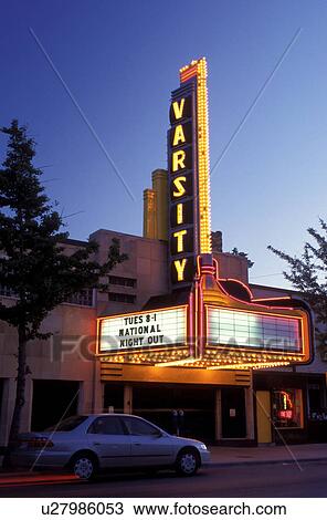 neon lights, theater, Minneapolis, MN, Minnesota, Twin Cities, Varsity Movie Theater illuminated in the evening with neon lights along 4th Street in downtown Minneapolis. View Large Photo Image Stock Image - neon lights, theater, Minneapolis, MN, Minnesota, Twin Cities, Varsity Movie Theater illuminated in the evening with neon lights along 4th Street in downtown Minneapolis.. Fotosearch