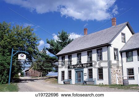 Stock Photograph -  New Brunswick, NB, Canada, King's Head Inn at King's Landing Historical Settlement . Fotosearch