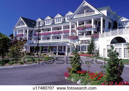 Stock Photo -  New Hampshire, inn, resort, hotel, lodge, Meredith, NH, The Chase House at The Inn at Mill Falls.. Fotosearch