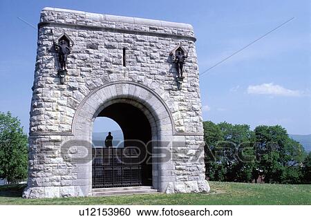 Stock Image -  Newburgh, New York, Washington's Headquarters State Historic Site, Tower and Victory Monument.. Fotosearch