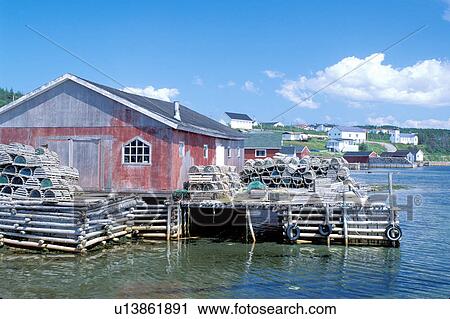 Newfoundland, NF, Canada, Fishing pier at Port Saunders a fishing village on the Gulf of St. Lawrence View Large Photo Image Stock Image - Newfoundland, NF, Canada, Fishing pier at Port Saunders a fishing village on the Gulf of St. Lawrence . Fotosearch