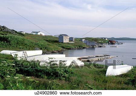 Stock Image -  Newfoundland, NF, Canada, St. Lunaire a fishing village on the Gulf of St. Lawrence . Fotosearch