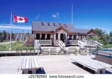 Picture -  Newfoundland, NF, Canada, Western Brook Pond Visitor Center in Gros Morne National Park. . Fotosearch