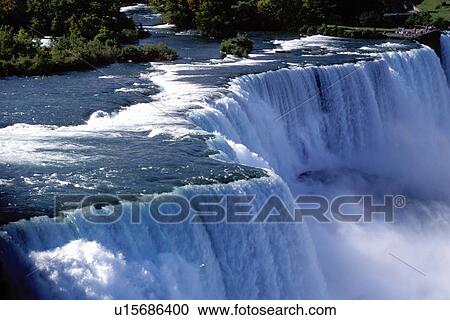 Stock Image -  Niagara Falls, NY, waterfalls, New York, American Falls at Niagara Falls. . Fotosearch