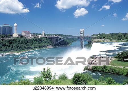 Niagara Falls, waterfall, NY, New York, Scenic view of the American Falls. View Large Photo Image Picture - Niagara Falls, waterfall, NY, New York, Scenic view of the American Falls.. Fotosearch