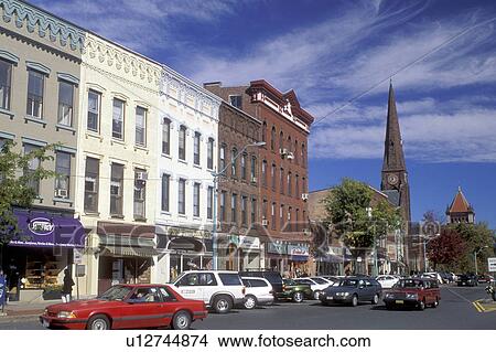 Northampton, Massachusetts, MA, Main Street in downtown Northampton in the autumn. View Large Photo Image Picture - Northampton, Massachusetts, MA, Main Street in downtown Northampton in the autumn.. Fotosearch