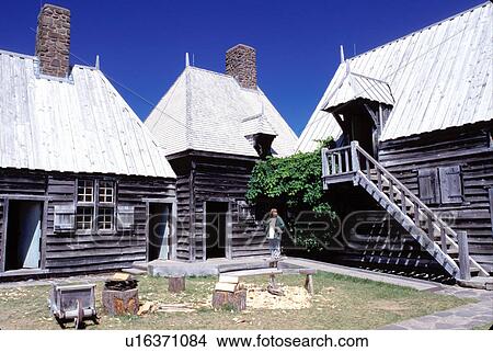 Picture -  Nova Scotia, Annapolis Royal, NS, Canada, Port Royal National Historic Site-The Habitation in Annapolis Royal.. Fotosearch