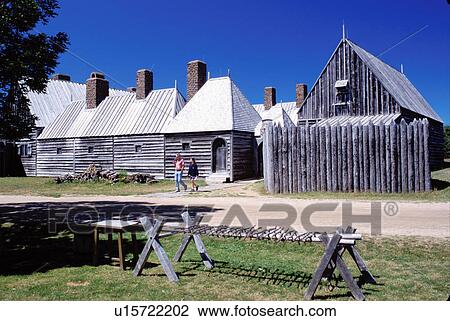 Stock Image -  Nova Scotia, Annapolis Royal, NS, Canada, Port Royal National Historic Site-The Habitation in Annapolis Royal.. Fotosearch
