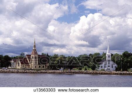 Nova Scotia, NS, Canada, Scenic seacoast village of Mahone Bay on the Atlantic Ocean. View Large Photo Image Stock Image - Nova Scotia, NS, Canada, Scenic seacoast village of Mahone Bay on the Atlantic Ocean.. Fotosearch