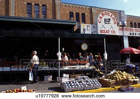 Stock Photo -  outdoor market, Kansas City, MO, Missouri, farmer's market, City Market in downtown Kansas City.. Fotosearch