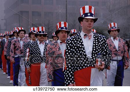 parade, Philadelphia, PA, Pennsylvania, Men in the Comic Division dressed in patriotic costumes in the Mummers Day Parade on New Years Day in Philadelphia. View Large Photo Image Stock Image - parade, Philadelphia, PA, Pennsylvania, Men in the Comic Division dressed in patriotic costumes in the Mummers Day Parade on New Years Day in Philadelphia.. Fotosearch