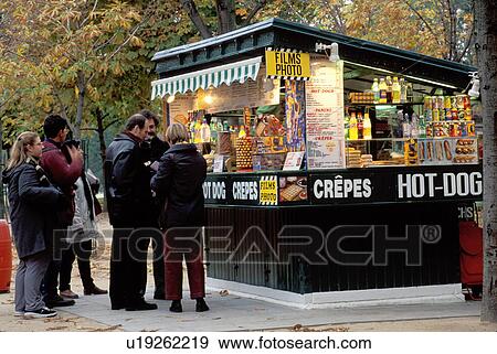 Paris, France, Europe, People standing outside a snack shop along the Avenue des Champs Elysees. View Large Photo Image Stock Photo - Paris, France, Europe, People standing outside a snack shop along the Avenue des Champs Elysees.. Fotosearch