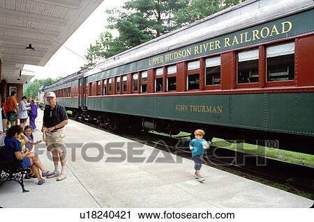 passenger train, Riverside, The Adirondacks, New York, The Upper Hudson River Railroad excursion train. View Large Photo Image Stock Image - passenger train, Riverside, The Adirondacks, New York, The Upper Hudson River Railroad excursion train. . Fotosearch