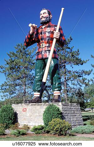 Stock Photography -  Paul Bunyan, Bangor, Maine, ME, A giant statue of Paul Bunyan in a park in Bangor.. Fotosearch