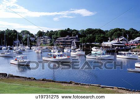 Perkins Cove, fishing boats, Ogunquit, Maine, ME, Fishing boats in the harbor of the scenic fishing village of Perkins Cove on the Atlantic Ocean. View Large Photo Image Stock Photography - Perkins Cove, fishing boats, Ogunquit, Maine, ME, Fishing boats in the harbor of the scenic fishing village of Perkins Cove on the Atlantic Ocean. . Fotosearch