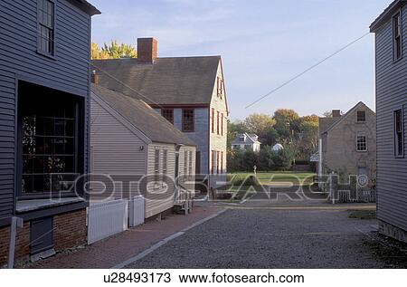 Stock Image -  Portsmouth, NH, New Hampshire, Strawberry Banke Museum in Portsmouth in the autumn.. Fotosearch