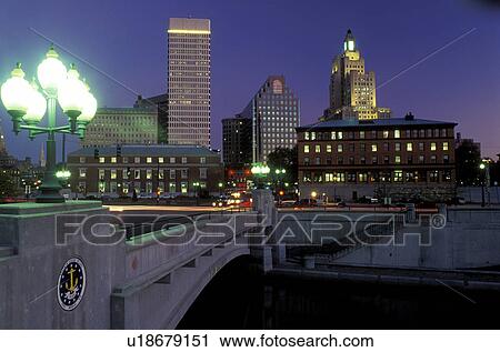Providence, Rhode Island, RI, Downtown skyline of Providence in the evening. View Large Photo Image Stock Image - Providence, Rhode Island, RI, Downtown skyline of Providence in the evening.. Fotosearch