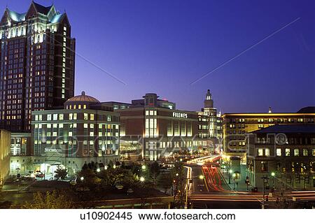 Providence, Rhode Island, RI, Downtown Providence in the evening. View Large Photo Image Stock Photography - Providence, Rhode Island, RI, Downtown Providence in the evening.. Fotosearch