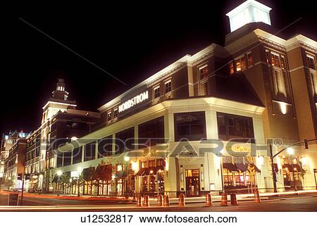 Stock Photo -  Providence, Rhode Island, RI, Providence Place Mall is illuminated at night in downtown Providence.. Fotosearch