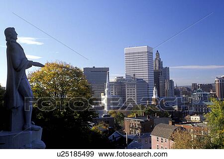 Providence, skyline, Rhode Island, RI, Aerial of downtown Providence from Prospect Terrace in the autumn. View Large Photo Image Stock Photo - Providence, skyline, Rhode Island, RI, Aerial of downtown Providence from Prospect Terrace in the autumn.. Fotosearch