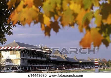 race track, Saratoga Springs, horse racing, New York, NY, View of the Grandstands at the race track at the Historic Saratoga Race Course in Saratoga Springs in the fall. View Large Photo Image Stock Image - race track, Saratoga Springs, horse racing, New York, NY, View of the Grandstands at the race track at the Historic Saratoga Race Course in Saratoga Springs in the fall.. Fotosearch