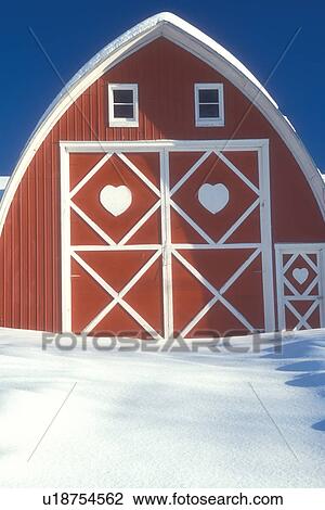 red barn, Vermont, VT, Snow-covered red barn with white trim at Diamond Heart Farm in East Albany in the winter. View Large Photo Image Stock Image - red barn, Vermont, VT, Snow-covered red barn with white trim at Diamond Heart Farm in East Albany in the winter.. Fotosearch