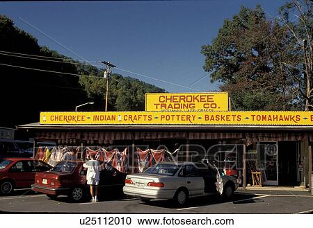 reservation, North Carolina, NC, Cherokee, Cherokee Trading Company souvenir and craft shop in Cherokee Indian Reservation. View Large Photo Image Stock Image - reservation, North Carolina, NC, Cherokee, Cherokee Trading Company souvenir and craft shop in Cherokee Indian Reservation.. Fotosearch
