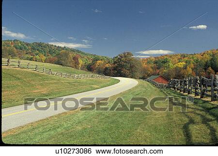 road, Blue Ridge Parkway, North Carolina, NC, Fence along Blue Ridge Parkway at Julian Price Memorial Park in the fall.  View Large Photo Image Stock Photograph -  road, Blue Ridge Parkway, North Carolina, NC, Fence along Blue Ridge Parkway at Julian Price Memorial Park in the fall. . Fotosearch
