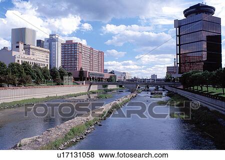Stock Photo -  Rochester, New York, NY, Genesee River, downtown, Rochester.. Fotosearch