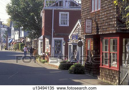 Rockport, Massachusetts, MA, Shops along the street in Rockport in the fall. View Large Photo Image Stock Photography - Rockport, Massachusetts, MA, Shops along the street in Rockport in the fall.. Fotosearch