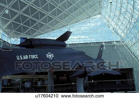 Stock Image -  SAC Museum, Ashland, NE, Nebraska, U. S. Air Force SR-71 Blackbird displayed inside the Strategic Air Command Museum.. Fotosearch
