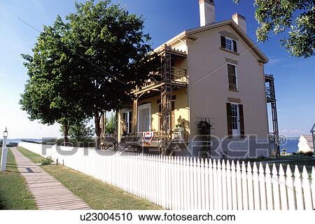 Sacketts Harbor, New York, NY, Commandant's House at Sacketts Harbor Battlefield State Historic Site on Lake Ontario. View Large Photo Image Stock Image - Sacketts Harbor, New York, NY, Commandant's House at Sacketts Harbor Battlefield State Historic Site on Lake Ontario.. Fotosearch