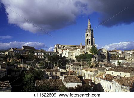 Saint Emilion, France, Bordeaux Wine Region, Gironde, Europe, Aquitaine, The medieval village of St. Emilion and Eglise Monlithe. View Large Photo Image Stock Photo - Saint Emilion, France, Bordeaux Wine Region, Gironde, Europe, Aquitaine, The medieval village of St. Emilion and Eglise Monlithe.. Fotosearch