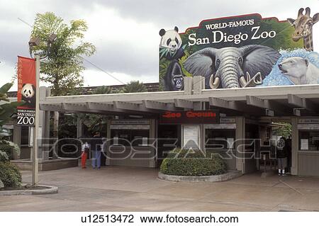 Stock Image -  San Diego Zoo, San Diego, California, CA, Entrance to the San Diego Zoo at Balboa Park in San Diego.. Fotosearch