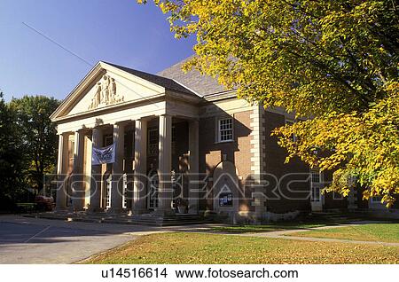 Picture -  Saratoga Springs, spa, New York, NY, Spa Little Theater and Roosevelt Baths at Saratoga Spa State Park in Saratoga Springs in the autumn.. Fotosearch