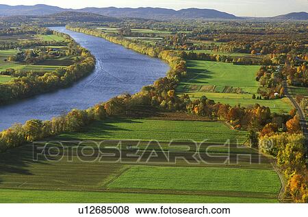 scenic countryside, South Deerfield, MA, Massachusetts, The Connecticut River Valley, Aerial view of the scenic Pioneer Valley along the Connecticut River from Mt. Sugarloaf in South Deerfield in the autumn. View Large Photo Image Stock Photo - scenic countryside, South Deerfield, MA, Massachusetts, The Connecticut River Valley, Aerial view of the scenic Pioneer Valley along the Connecticut River from Mt. Sugarloaf in South Deerfield in the autumn.. Fotosearch