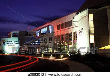 science center, Cleveland, OH, Ohio, Great Lakes Science Center and OMNIMAX theater in the evening. View Large Photo Image Stock Image - science center, Cleveland, OH, Ohio, Great Lakes Science Center and OMNIMAX theater in the evening.. Fotosearch