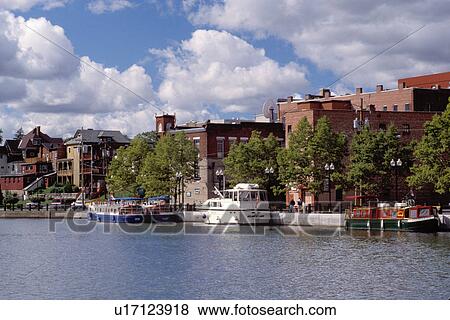 Stock Photo -  Seneca Falls, Finger Lakes, New York, NY, Cayuga-Seneca Canal.. Fotosearch