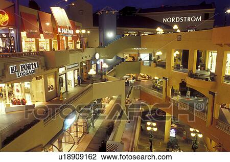 shopping mall, San Diego, California, CA, Westfield Shoppingtown Horton Plaza an open-air, multi-level complex in downtown San Diego in the evening. View Large Photo Image Stock Image - shopping mall, San Diego, California, CA, Westfield Shoppingtown Horton Plaza an open-air, multi-level complex in downtown San Diego in the evening.. Fotosearch