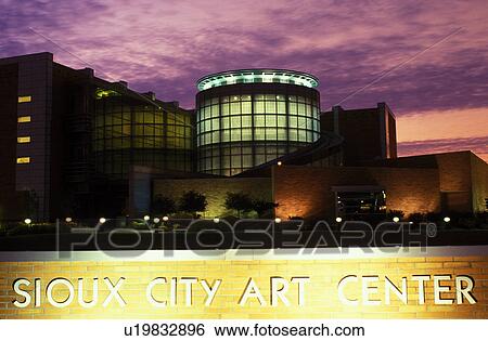 Sioux City, IA, Iowa, Sioux City Art Center in the evening. View Large Photo Image Stock Photograph - Sioux City, IA, Iowa, Sioux City Art Center in the evening.. Fotosearch