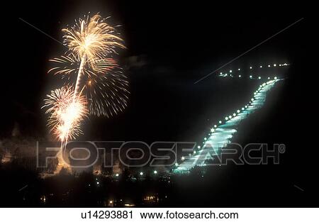 ski resort, fireworks, Stowe, torch light, winter, snow, Vermont, Firework display and Torch Light Parade at Stowe Mountain Resort in Stowe in Lamoille County in the state of Vermont. View Large Photo Image Stock Image - ski resort, fireworks, Stowe, torch light, winter, snow, Vermont, Firework display and Torch Light Parade at Stowe Mountain Resort in Stowe in Lamoille County in the state of Vermont. . Fotosearch