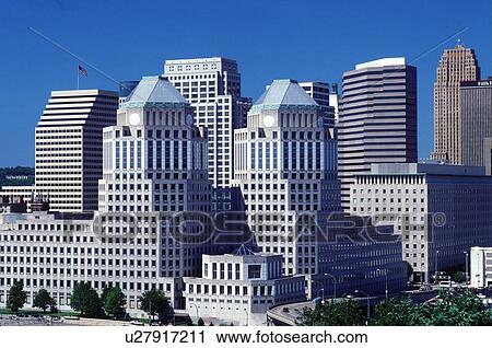 Stock Image -  skyline, Cincinnati, OH, Ohio, Downtown skyline of Cincinnati. Fotosearch