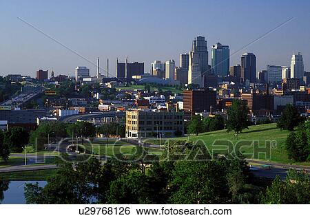skyline, Kansas City, MO, Missouri, View of the downtown skyline of Kansas City. View Large Photo Image Stock Photograph - skyline, Kansas City, MO, Missouri, View of the downtown skyline of Kansas City.. Fotosearch