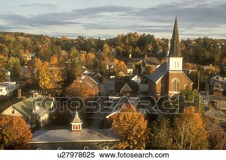 small town, fall, Montpelier, VT, Vermont, Aerial view of the city of Montpelier in the autumn. View Large Photo Image Stock Photography - small town, fall, Montpelier, VT, Vermont, Aerial view of the city of Montpelier in the autumn.. Fotosearch