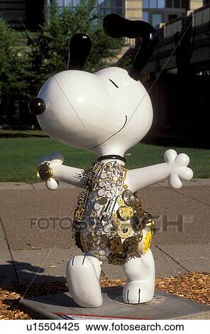 Snoopy, St. Paul, MN, Minnesota, Twin Cities, Rockin' Round the Clock Snoopy statue. View Large Photo Image Stock Photography - Snoopy, St. Paul, MN, Minnesota, Twin Cities, Rockin' Round the Clock Snoopy statue.. Fotosearch