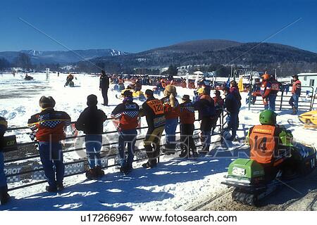 snowmobile, winter, Waitsfield, VT, Vermont, People watching the Snowmobile Race at the Mad River Valley Winter Carnival in Waitsfield in winter. View Large Photo Image Stock Photo - snowmobile, winter, Waitsfield, VT, Vermont, People watching the Snowmobile Race at the Mad River Valley Winter Carnival in Waitsfield in winter.. Fotosearch