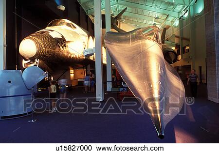 space shuttle, space museum, Hutchinson, KS, Kansas, The Space Shuttle and Blackbird displayed inside the Hall of Space Museum at Kansas Cosmosphere and Space Center. View Large Photo Image Stock Image - space shuttle, space museum, Hutchinson, KS, Kansas, The Space Shuttle and Blackbird displayed inside the Hall of Space Museum at Kansas Cosmosphere and Space Center.. Fotosearch